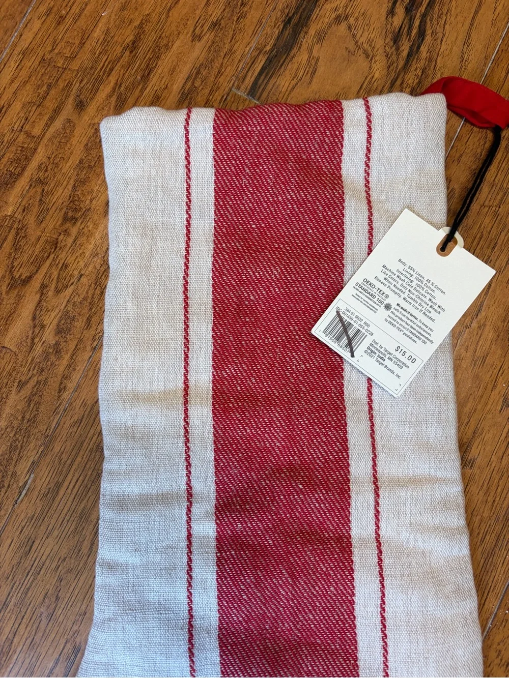 Hearth & Hand Farmhouse Red Stripe Holiday Stocking